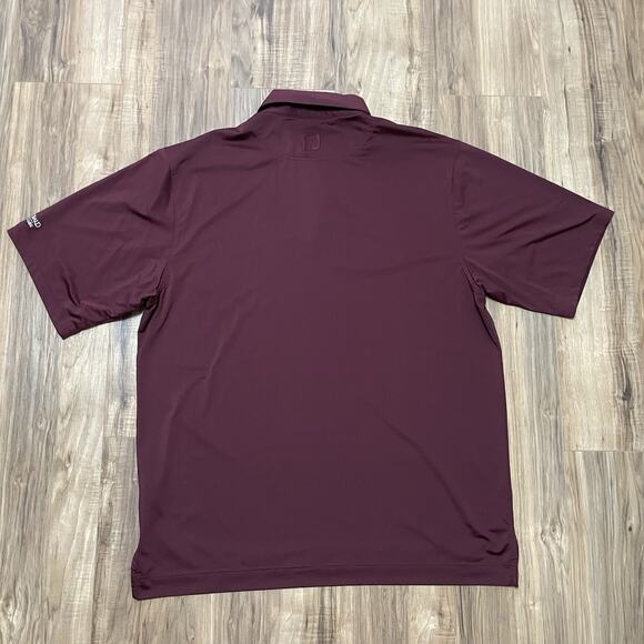 FootJoy FJ Golf Polo Shirt Mens XL Stretch Performance Solid Burgundy Active - Picture 10 of 11
